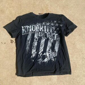 Vintage Military Style Grayscale Flag Graphic Tee